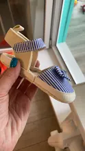 Zapatos de verano para niños y recién nacidos, zapatillas de cuna suaves para bebés, antideslizante con lazo a rayas, 0 a 18 m, 2019