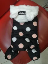 Dog Overalls Clothing Puppy Winter Coat Hoodie Pet-Dog Cotton Thicken Dot for Small Big-Polka-Dot