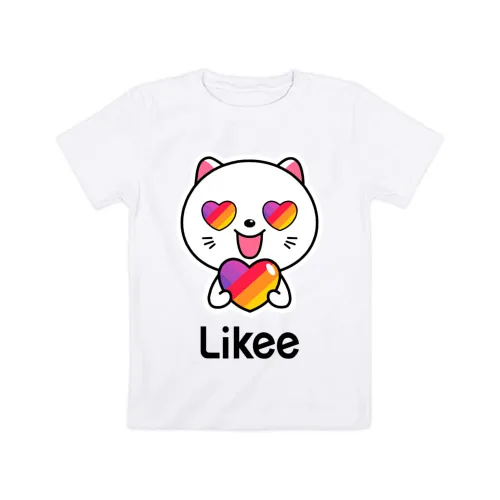 Белый Детская футболка хлопок «LIKEE» для мальчиков и девочек, Легкая футболка из хлопка с рисунком - Цвет: Белый