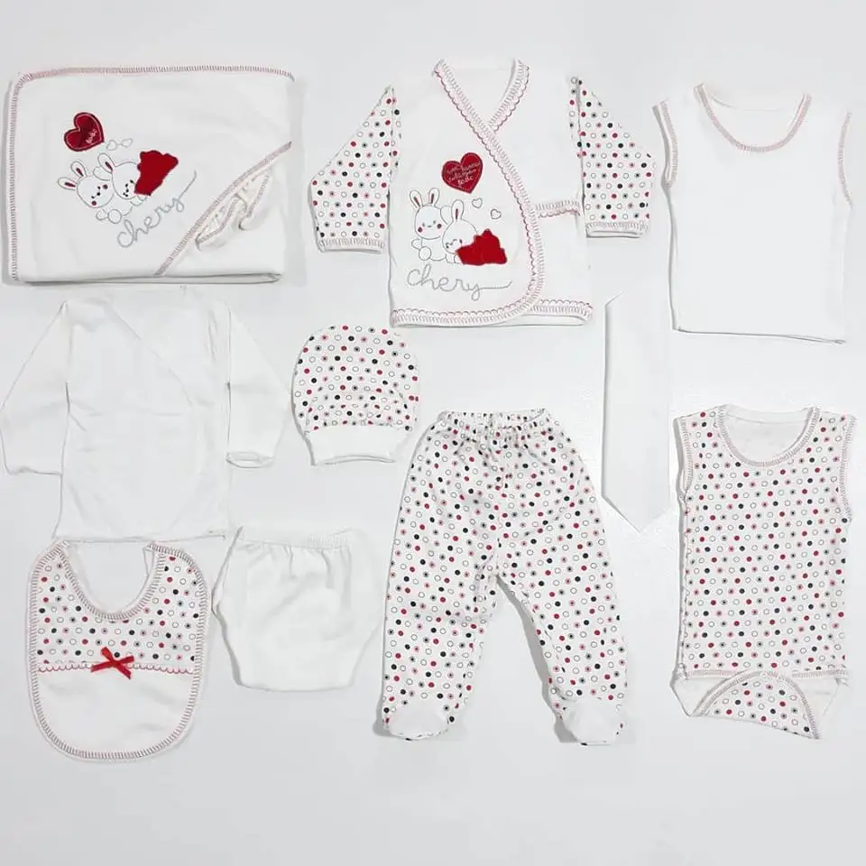 

Chery Red Heart Rabbit Polka Dot 11 Piece Hospital Output Set