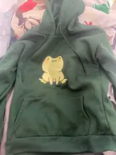 Sudadera con capucha para mujer, con estampado de rana, estilo Harajuku Vintage, ropa informal Kawaii, sudadera holgada de gran tamaño