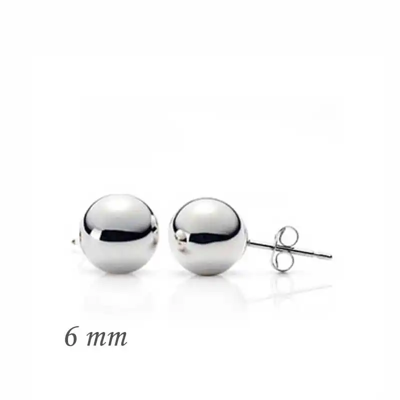 

Silver Ball Earrings-6mm
