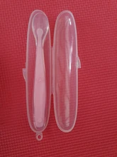 Cuchara de silicona suave para bebé, cuchara con detección de temperatura de Color caramelo, herramientas de alimentación de bebé para 4m-3 años