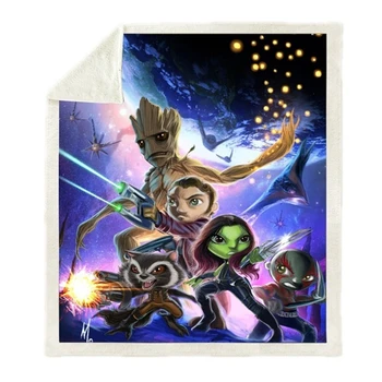 

Guardians of the Galaxy Print Plush Throw Blanket Sherpa Fleece Bedspread Home Blankets For Beds Camping Soft Square Blanket