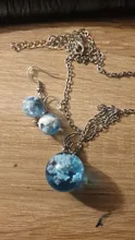 Collar con colgante de Luna y Bola de resina transparente para mujer, collar con cadena de nubes azules y blancas, regalos de joyería para niña