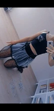 Sexy Skirt ALTERNATIVE CLOTHING Mesh Emo Lace-Up A-Line Patchwork Punk Dark-Mall Goth