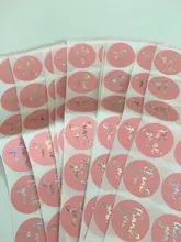 Pegatinas de agradecimiento láser para paquete de regalo, etiquetas de sellado rosa y negro, adhesivo redondo de papelería, 500 Uds.