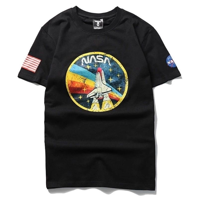 Футболка Nasa rainbow (черн.) | Мужская одежда