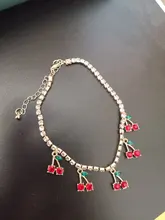 Tobillera de cadena de tenis para mujer, con diamantes de imitación, mariposa, estrella de cereza, Luna Corazón, abalorios de fantasma, cadena Descalzos