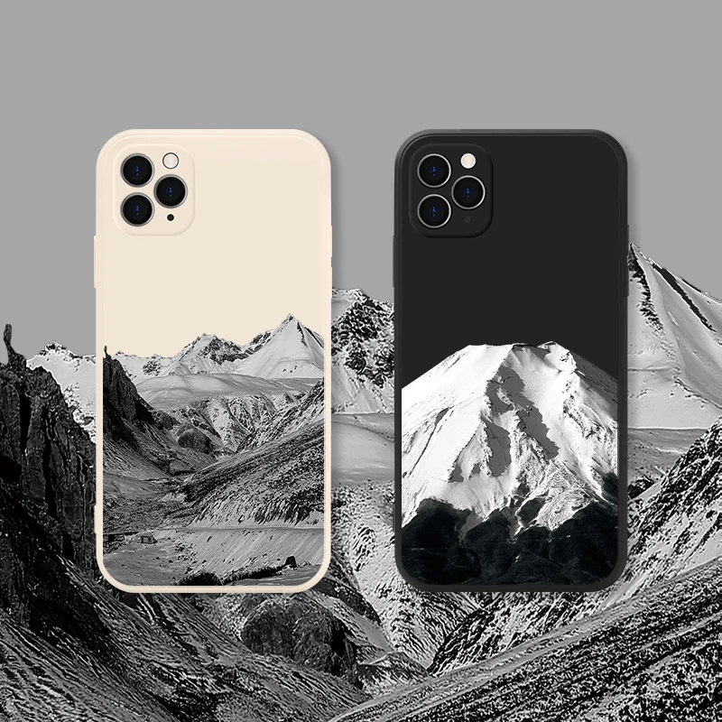  Чехол Snow Mountain для iPhone 11 Pro Max X XR 7 8 7Plus 8Plus 6S SE 2020, роскошный мягкий силиконовый чехол карамельных цветов