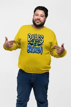 

Angemiel Wear Rules Are Made To Be Broken Yellow Men 'S Sweatshirt