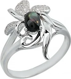 

Silverhouse ring with mother of pearl and cubic zirconia