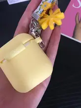 Bluetooth Earphone Case Cover Ornament-Accessories Key-Ring Flower-Decoration Apple Airpods