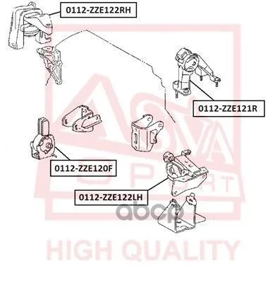 Подушка Двигателя | Зад Прав/Лев | Toyota Corolla Ce120/Nze12#/Zze12# 2000-2008 ASVA арт. 0112ZZE121R