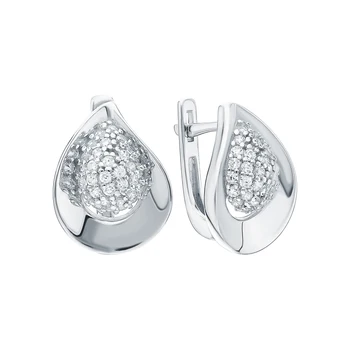 

Silver earrings with cubic zirconia sunlight sample 925