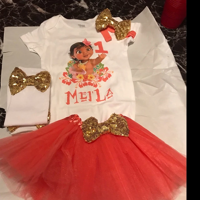 Conjunto Tutu da Moana - Roupa de Festa Personalizada