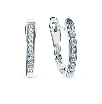 

Silver earrings with cubic zirconia sunlight sample 925