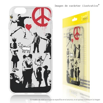 

FunnyTech®Stand case for Xiaomi Silicone Note Redmi 7/Note 7 Pro L Banksy Graffiti collage Clear