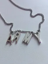 Pop Coreano de moda aleación Simple cartas ejército clavícula collar de cadena para las mujeres Vintage de Metal colgante de joyería al por mayor