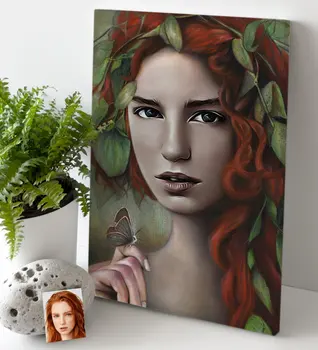 

Personalized Women 'S Oil Painting Artistic Portrait Design Canvas Table 30x50cm-1
