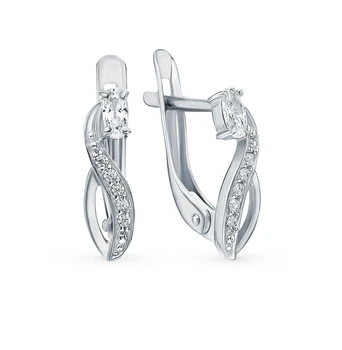

Silver earrings with cubic zirconia sunlight sample 925