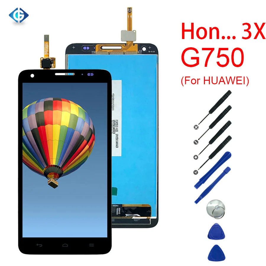 10 шт. для huawei Ascend G750 ЖК-дисплей для huawei Honor 3X ЖК-дисплей с сенсорным экраном дигитайзер включает бесплатную доставку DHL