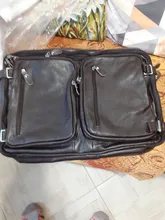 Bolso de viaje de cuero genuino para hombre, multifunción, de moda, de cuero genuino, de viaje, de lona, grande, para fin de semana