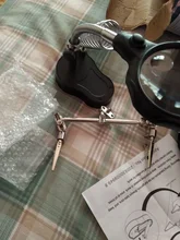 Lupa de soldadura con luz LED, lente auxiliar de 3.5X-12X, lupa de escritorio con Clip auxiliar, reparación de soldadura a tres manos