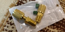 2 uds adaptador de aire acondicionado macho 5/16 SAE hembra 1/4 SAE para R410 R32 adaptador de aire acondicionado refrigerante reparación fluoruro
