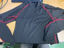 Ropa Deportiva de manga larga para hombre, camisa de compresión con cuello levantado para gimnasio y ciclismo