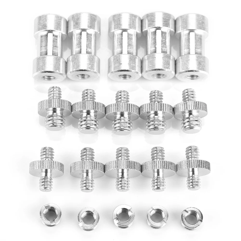 Camera Accessories Screw Mount Adapter Metal Screw Adapter 15pcs/20pcs 1/4 Inch to 3/8 Inch Male Female Converter Threaded Adapter Screws For Light Stand Flash