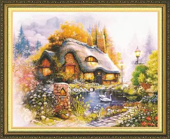 

51239 painting with rhinestones 5D 'House of the prud', 81x67 cm