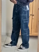 Pantalones vaqueros de pierna ancha para hombre, jeans holgados rectos, ropa de calle para hombre, pantalones de Skateboard informales de Hip Hop, pantalones neutrales de S-5XL