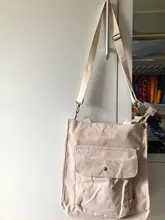 Hylhexyr-Bolso de hombro de pana para mujer, bolso de compras Vintage con cremallera, mochila de estudiante, informal, con bolsillo exterior