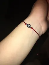 Pulsera con nombre ajustable para hombre y mujer, joyería de mano con letras, regalo para Amiga, Color negro y rojo, venta al por mayor