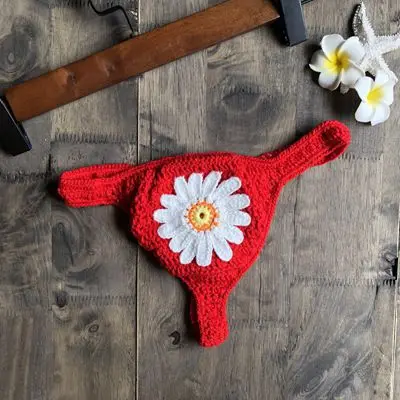 Красный Сексуальные женские Горячие плавки крючком бикини шорты короткие стринги снизу бразильские ручной вязки Купальники Купальник - Цвет: Красный