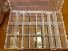 Caja de almacenamiento de plástico para joyas, compartimiento ajustable, caja para pendientes, estuche para joyería, varios tamaños