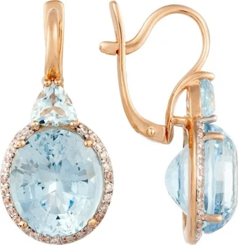 

Aloris earrings with Topaz and cubic zirconia in red gold