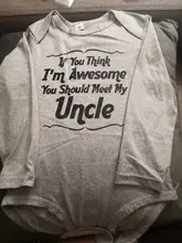 Bebé divertido mono si crees que estoy increíble que debería conocer a mi tío bebé recién nacido Niños Niñas Ropa de manga larga