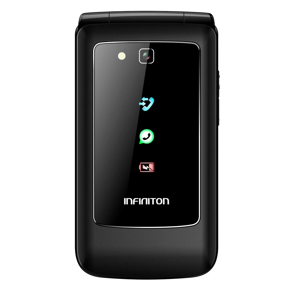Senior Phone INFINITON F1 - Negro, 2.8, Pantalla dual, incluye WhatsApp y Facebook