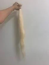 613 mechones con Frontal Rubio 3 mechones con 13X4 cierre brasileño 613 Remy recto mechones de cabello humano postizo mechones con Frontal