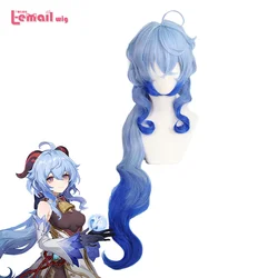 L-email wig Genshin Impact Cosplay Wigs Ganyu Cosplay Wig Gradient Blue Long Wig Heat Resistant Synthetic Hair + Free Wig Cap