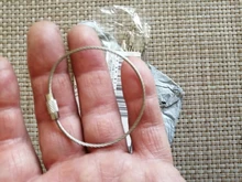 10 uds/1,5/2mm llavero EDC Etiqueta de cuerda de alambre de acero inoxidable lazo de Cable tornillo dispositivo de bloqueo clave llavero círculo campamento utensilio para colgar