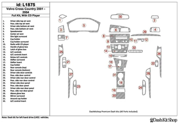 

Interior lining for Volvo Cross Country 2001-2004. Set L1875.
