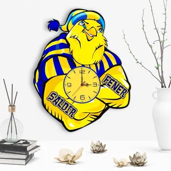 

Yellow Navy Design Decorative Wooden Wall Clock-3