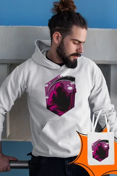 

Angemiel Purple Wear Grim Reaper White Male Hooded Sweatshirt Bags Kombin