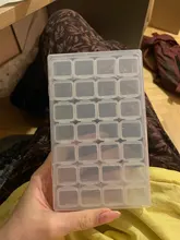 Mordoa-caja de almacenamiento de cuentas de plástico transparente con 28 ranuras, caja organizadora para herramientas de manicura de decoración de uñas, expositor de joyería