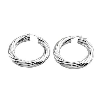 

925 sterling silver earrings m hoops 25mm. Galloneados woman