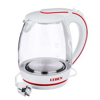 

KETTLE ELECTRIC 1, 7 L LEBEN, 2200 W, GLASS / PLASTIC, LED BACKLIGHT