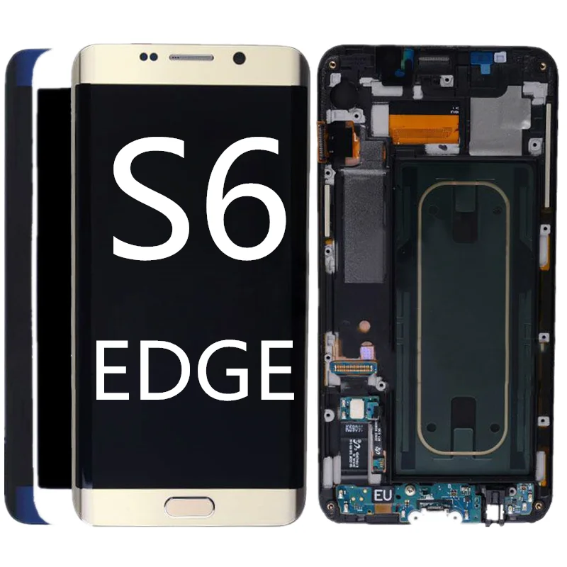 

5.1" LCD FOR SAMSUNG GALAXY S6 EDGE AMOLED Display Touch Screen Digitizer Assembly with frame G925 G925F SM-G925F G25A G925T